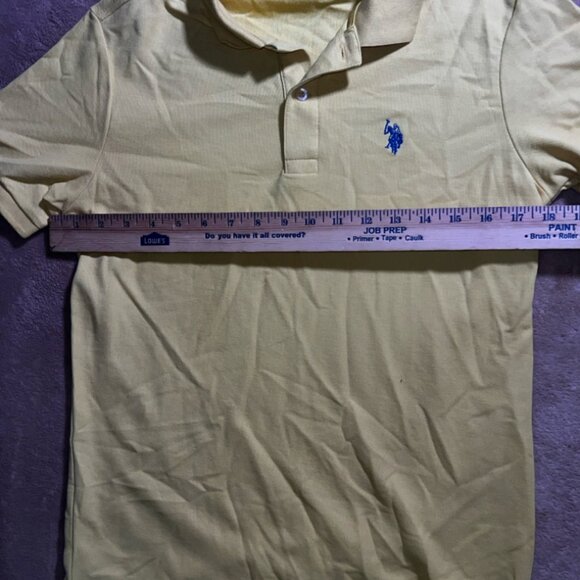 US Polo Assn Men XS Yellow Short Sleeve Blue‎ Pony Cotton Polo (P) - Picture 6 of 6